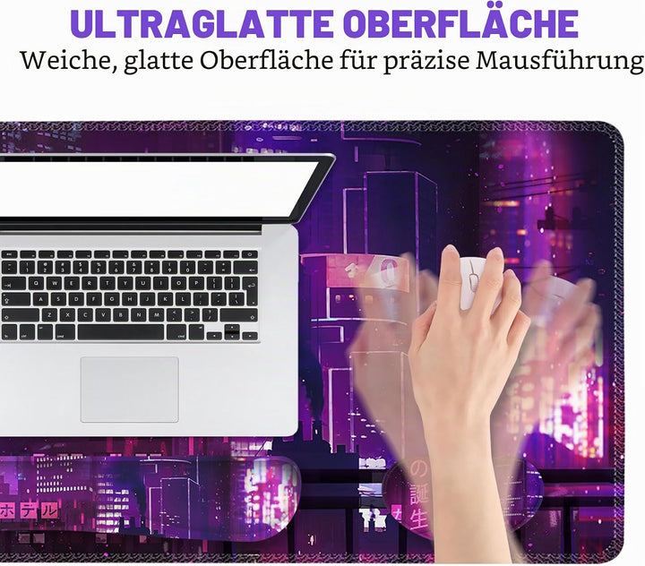 ToLuLu Erweitertes Gaming-Mauspad, Memory-Schaum ergonomische Tastatur-Maus-Handgelenkstütze-Set, gr