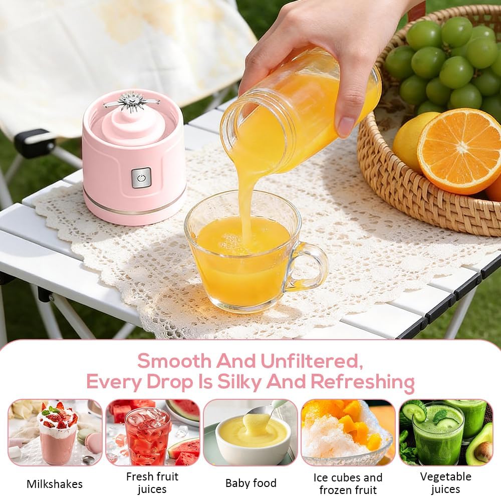 Tragbarer Mixer, 450ml Mini Mixer, 38-Blatt Elektrischer Saftpresse, Mixer Smoothie Maker, USB Wiede