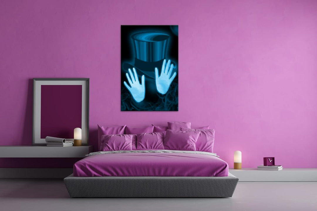 deyoli Zauberzylinder Format: 100x70 Effekt: Monocrome Blau als Leinwand, Motiv fertig gerahmt auf E