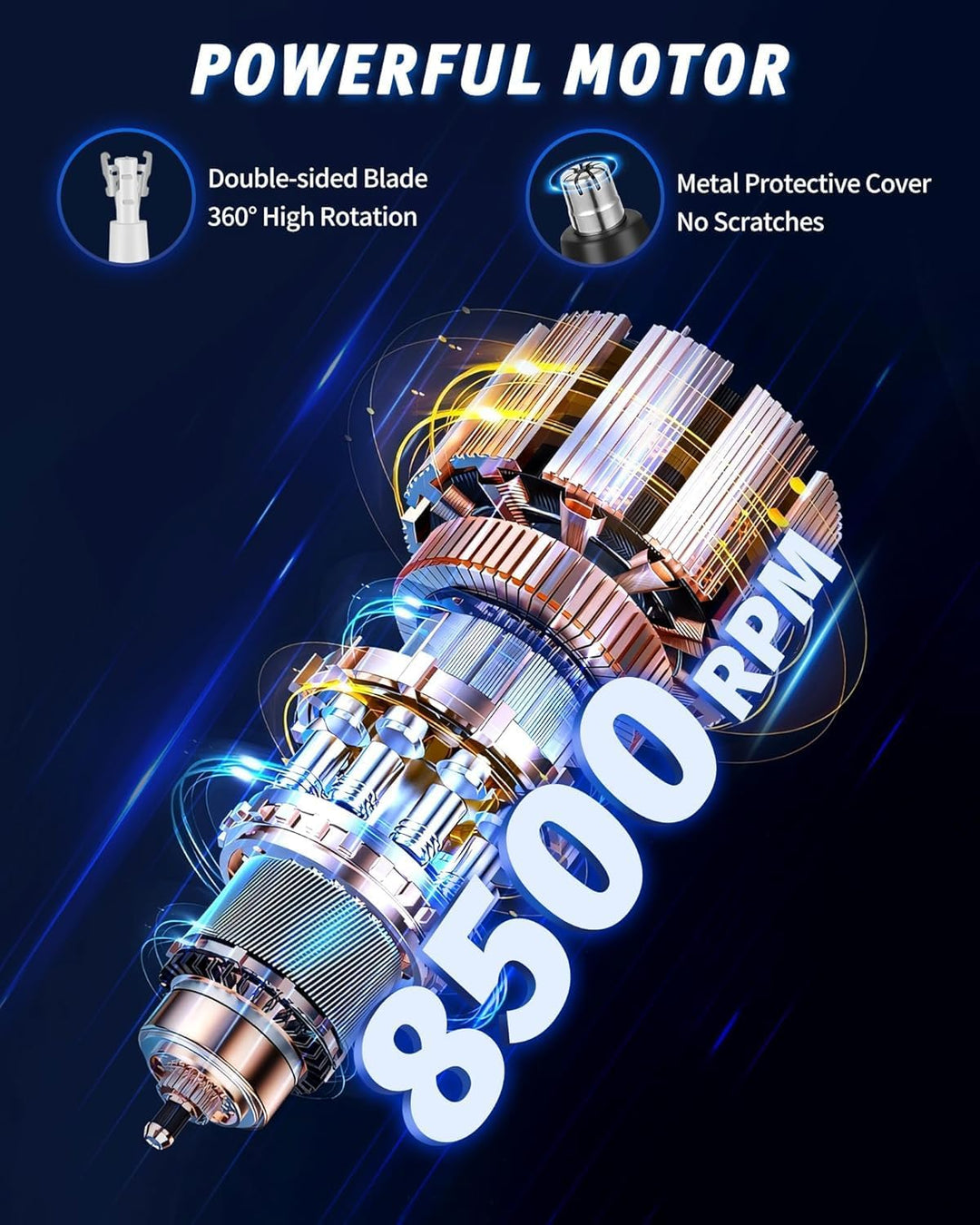 Nasenhaartrimmer USB Wiederaufladbar Nasenhaarschneider 3 in 1 Set Ohrhaartrimmer Nasenhaarentferner