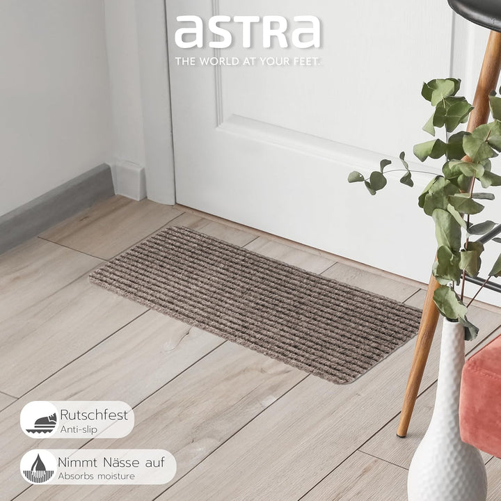 Astra Fussmatte innen beige Schmutzfangmatte rutschfest – Türmatte 25x60 cm 3er Set wasserabweisend