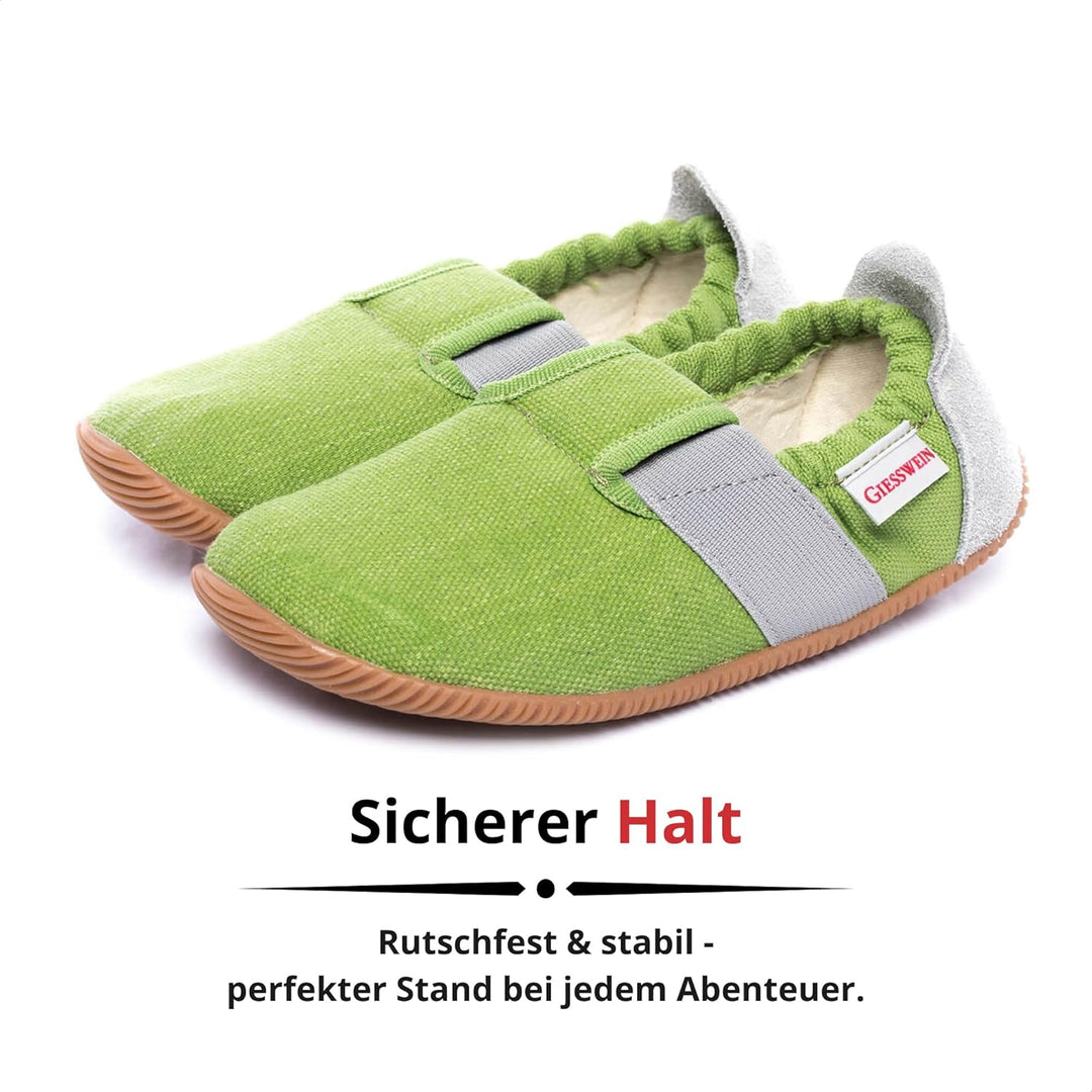 Giesswein Kinder Hausschuhe Söll Slim-Fit - Baumwoll Slippers für Mädchen & Jungen, rutschfeste Kind