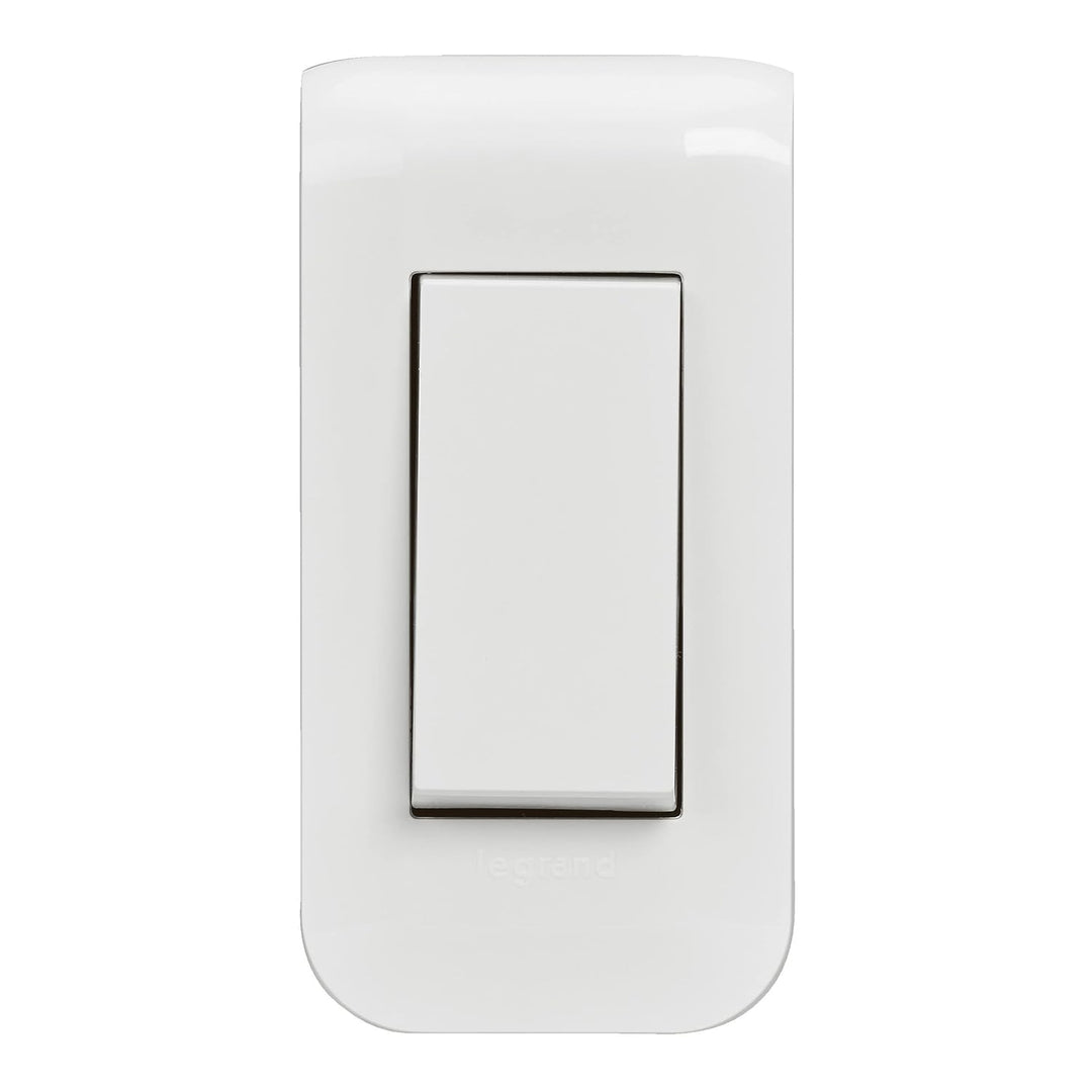 Legrand 200076 Set mit Schalter, einfach oder hin und her, schmal, mit Platte und Einbaubox, 10 A, 1