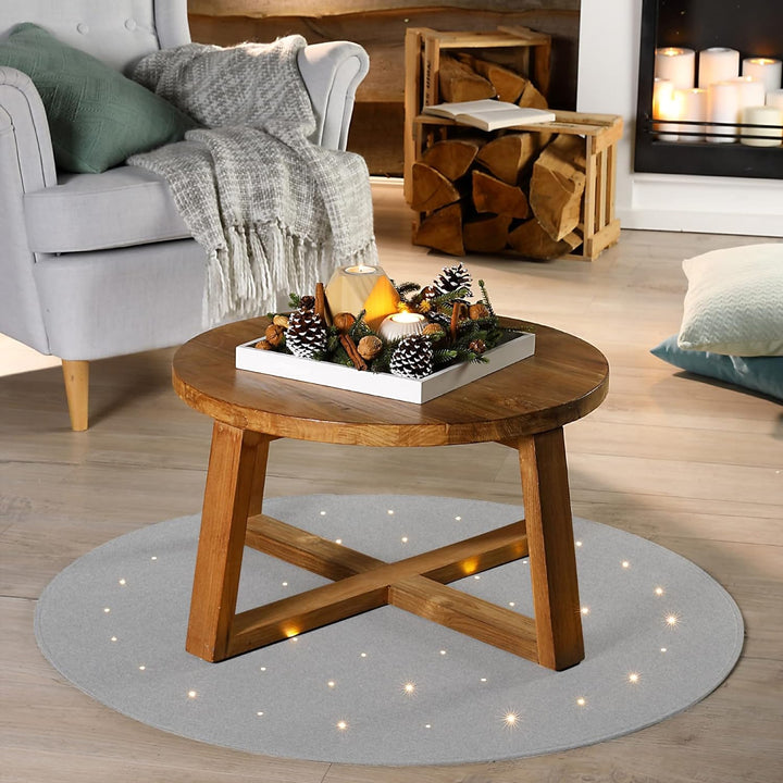 LILENO HOME Weihnachtsbaumdecke LED grau 20 Sterne mit 8 Leuchtfunktionen - Christbaumdecke als Bode