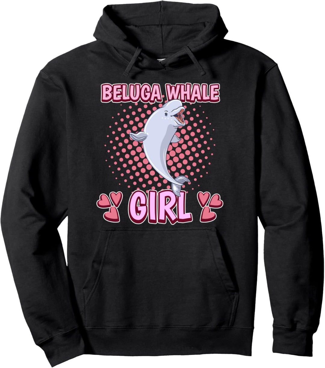 Damen Beluga Whale Girl Mädchen Beluga Wal Pullover Hoodie