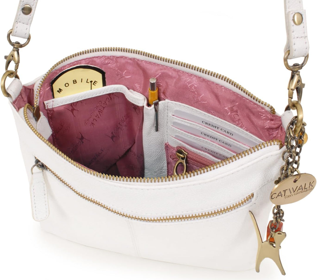 Catwalk Collection Handbags - Klein - Gesteppte Leder - Umhängetasche/Schultertasche für Damen - JOS