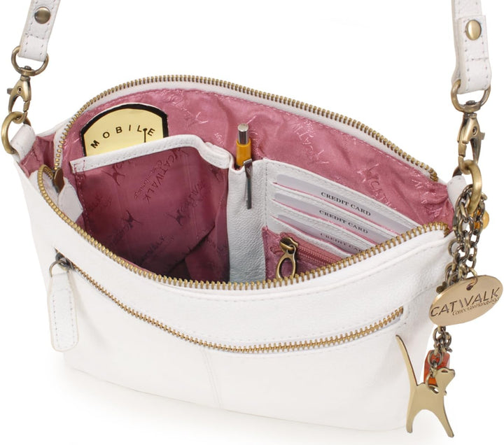 Catwalk Collection Handbags - Klein - Gesteppte Leder - Umhängetasche/Schultertasche für Damen - JOS