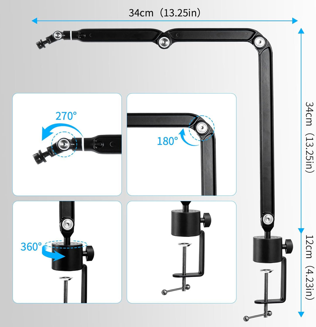 Trintion Mikrofon Arm 73-175cm Mikrofonständer Einstellbare Mikrofonstativ Mikrofon Ständer mit 2 Mi