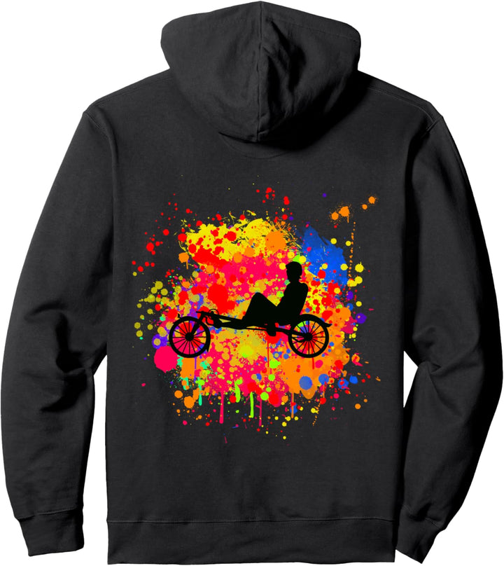Spritzige Farben mit Liegerad Pullover Hoodie