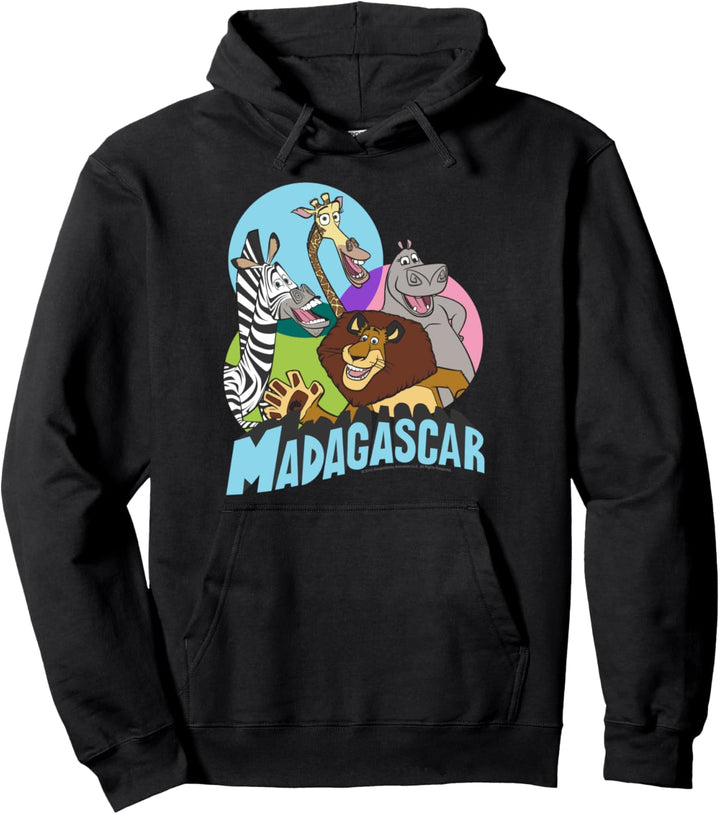 Madagascar Cartoon Group Shot Pop Color Poster Pullover Hoodie