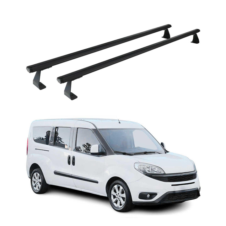 OMAC Heavy Duty Dachträger Querträger kompatibel mit FIAT Doblo II 2010-2021 – 2 Stangen – Aluminium