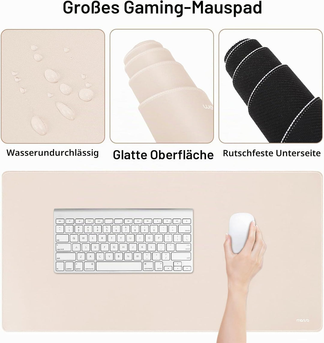 MOSISO Schreibunterlage Matte Tastatur Mauspad Set, 4-in-1 Ergonomisches Mousepad&Tastatur Handgelen
