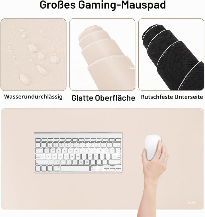 MOSISO Schreibunterlage Matte Tastatur Mauspad Set, 4-in-1 Ergonomisches Mousepad&Tastatur Handgelen