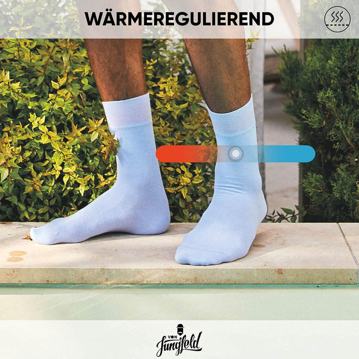 von Jungfeld - Herren Socken/Strumpf Herrensocken 3er-Pack einfarbig 39-42 Schwarz, 39-42 Schwarz