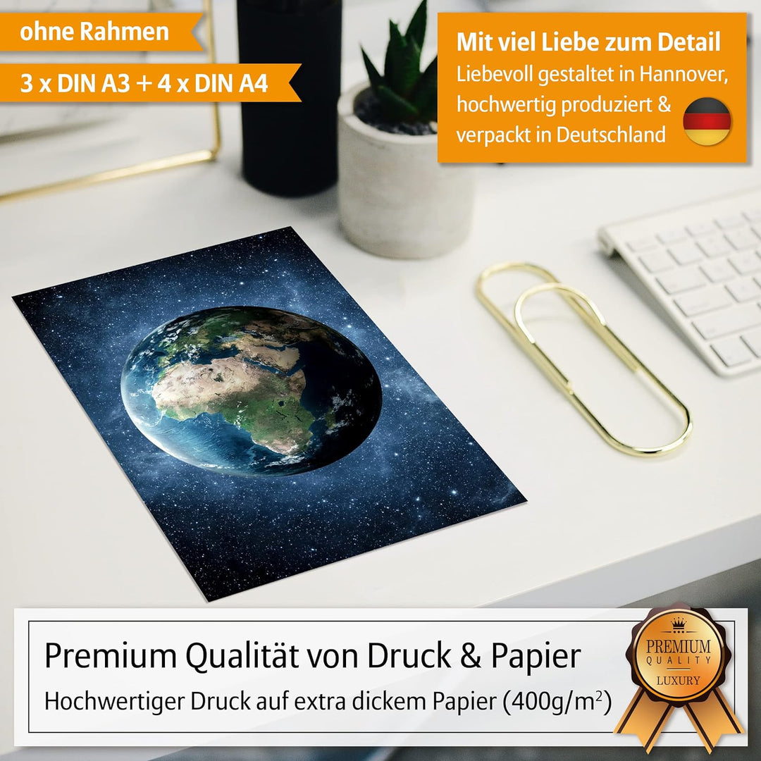 Hyggelig Home Premium Poster Set - 7 passende Bilder im stilvollen Set - Collage Deko - Set Space 3