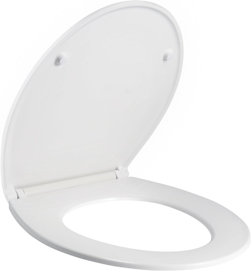 SAMODRA Premium Toilettendeckel O-Form,WC Sitz mit Absenkautomatik,Weiss Klodeckel mit Quick-Release