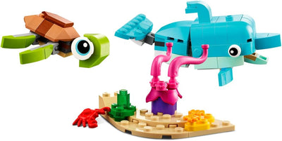 Lego Creator 3-in-1 Set: Delfin und Schildkröte 31128 + Tropischer Papagei 30581 (Polybag)