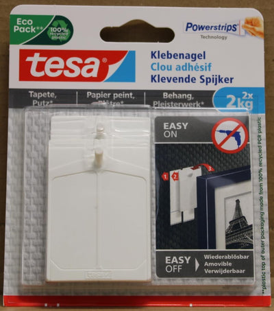 tesa Klebenagel für Tapeten und Putz 2 kg halteleistung (2 kg 8 Nägel), 2 kg 8 Nägel