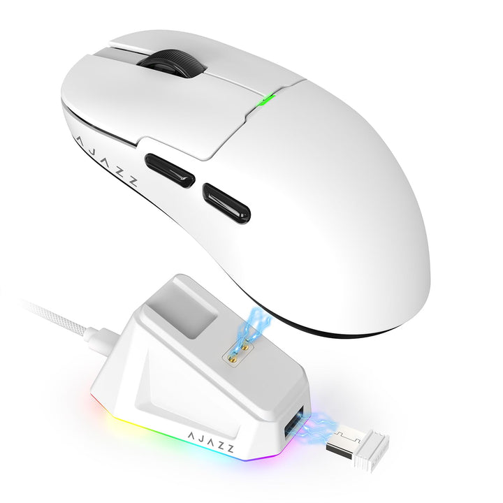 AJAZZ AJ159P Superlight Kabellose Gaming-Maus mit Magnetischer Ladestation, Ultraleicht 56g, Pixart