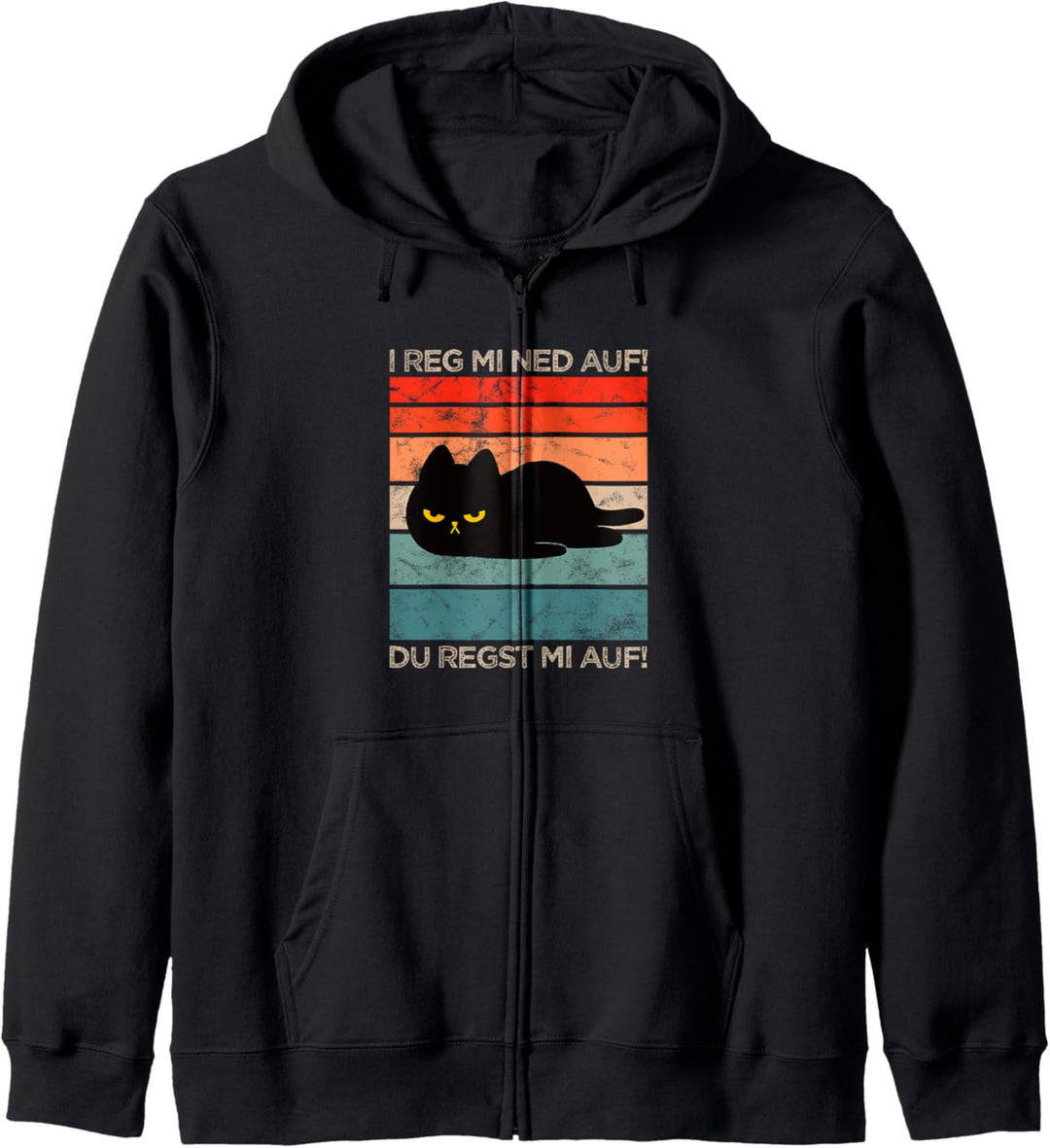 Katzen Design I REG MI NED AUF! Böse schwarze Katze Kapuzenjacke