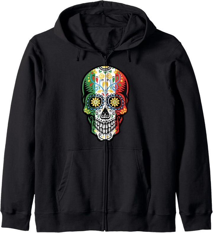 Zuckerschädel Cinco de Mayo mexikanische Flagge Kapuzenjacke