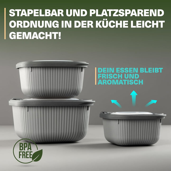 Viwares Frischhaltedosen im 9er Set mit transparentem Ventildeckel, Aufbewahrungsbehälter, Küche, st