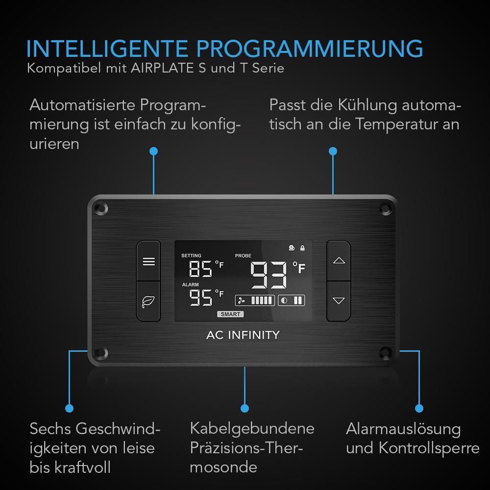 AC Infinity airplate T3, leise Kühlung Fan System mit Thermostat Kontrolle, für Home Theater AV Schr