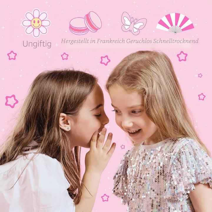 Miss Nella SUMMER SPARKLE - 5er Pack Kinder Nagellack mit Peel-off-Formel auf Wasserbasis Non-Toxic