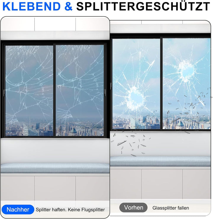 Ohmywor Fensterfolie Sonnenschutz Selbsthaftend Sichtschutz Hitzeschutz Fensterfolie von Aussen Durc