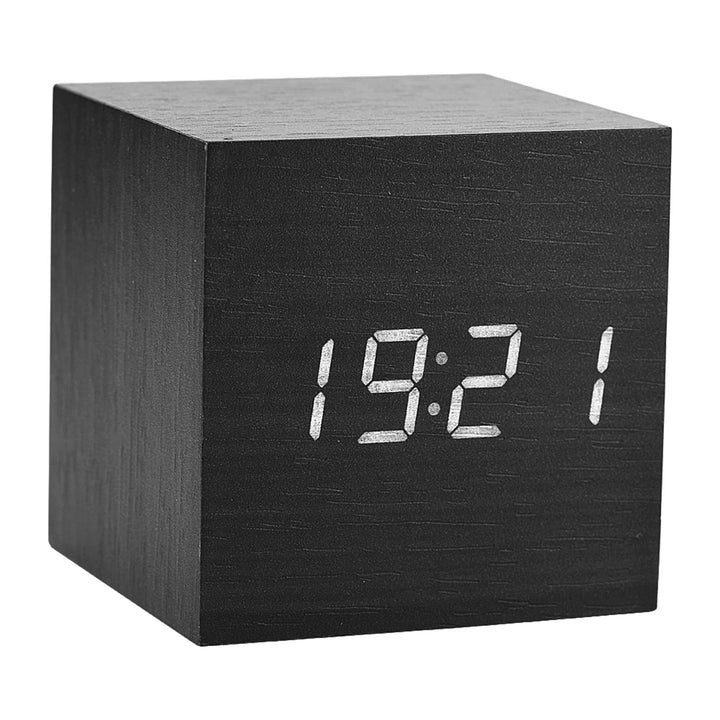 Digitale LED-Uhr, Digitaler Holzwecker, Digitaler Wecker Tischuhr mit Sprachsteuerungsfunktion für S