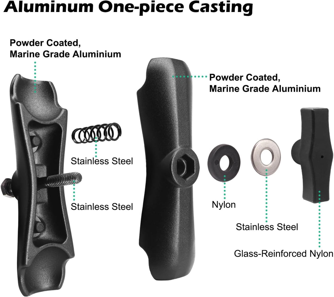 Aluminium 5,9 Zoll (150 mm) kurzer Doppel-Sockel-Arm, kompatibel mit RAM Mounts C-Grösse / 1,5 Zoll