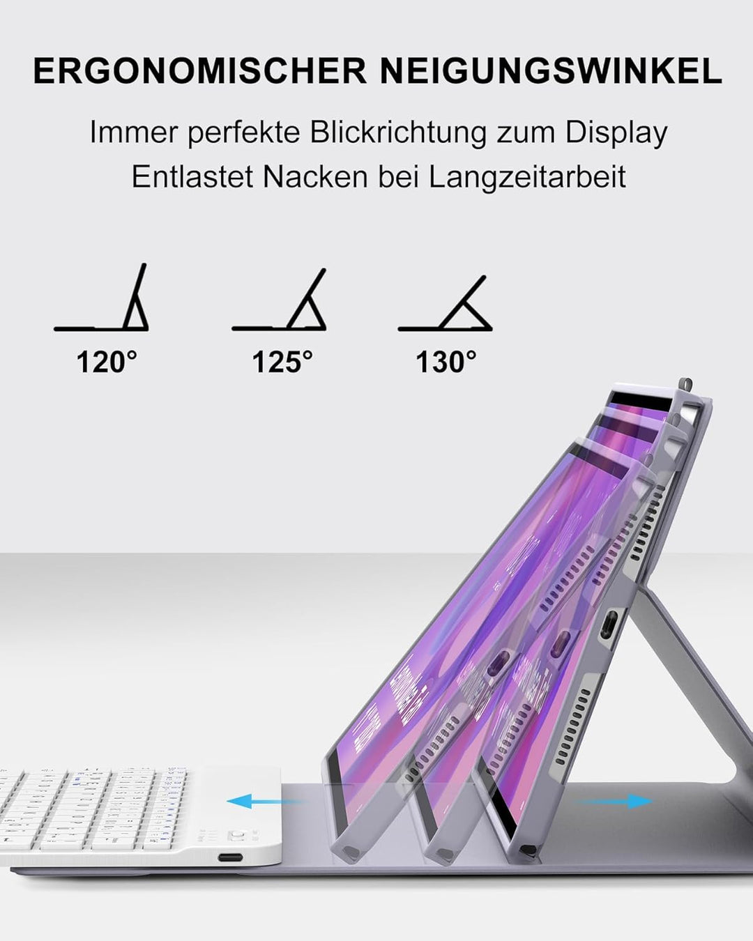 11 Zoll Hülle mit Bluetooth Tastatur für Lenovo Idea Tab 11 und Kompatible, Deutsch QWERTZ Keyboard,