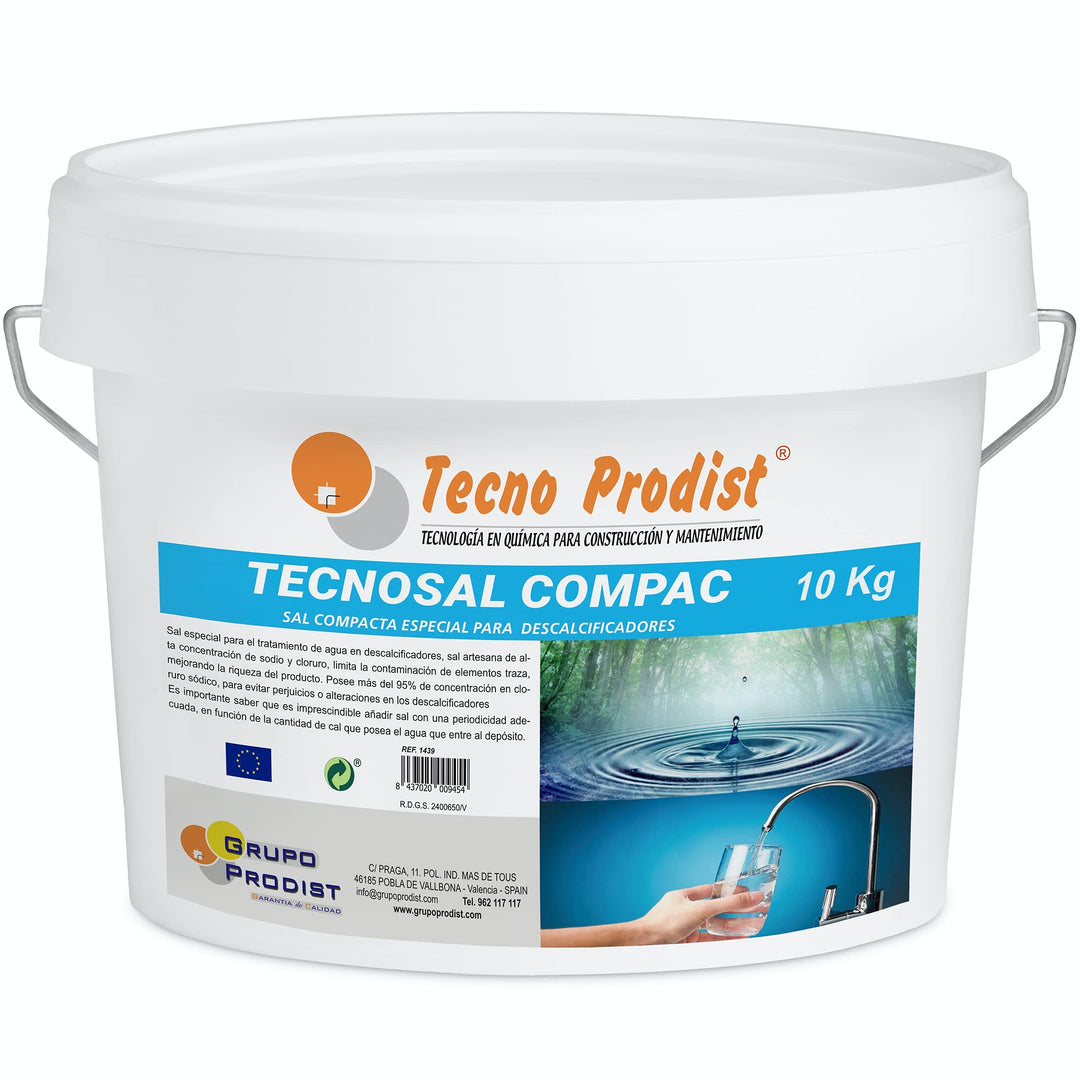 Tecno Prodist TECNOSAL COMPAC (10 Kg) - Wasserenthärter - Kompaktes Salz Spezial für Wasserenthärter
