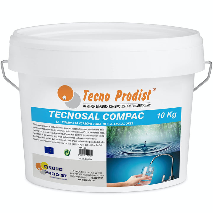 Tecno Prodist TECNOSAL COMPAC (10 Kg) - Wasserenthärter - Kompaktes Salz Spezial für Wasserenthärter