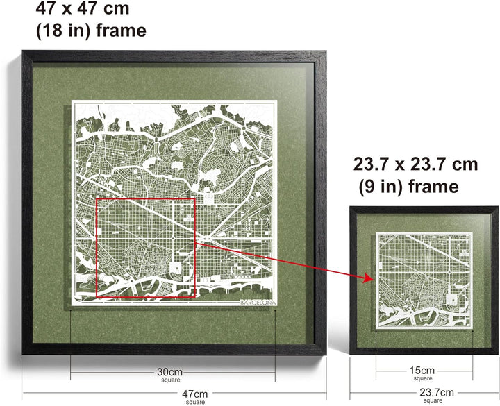 O3 DESIGN STUDIO - Marco de Papel para mapas, 22,8 x 22,8 cm, en Caja de Regalo, Fondo, autocambiant