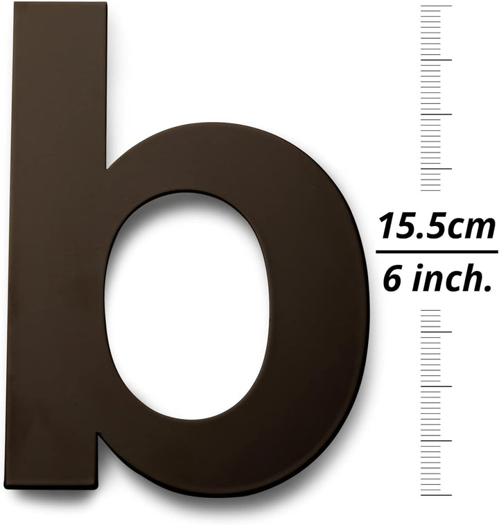 HASWARE 304 Edelstahl Moderne Hausnummer 6 Zoll/15cm Stilvolle Tür Alphabet Plakette für Strasse Hom