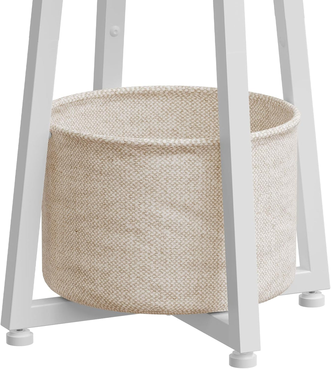 HOOBRO Beistelltisch rund, Kleiner Nachttisch, Sofatisch modern, Couchtisch mit erhöhtem Rand und be