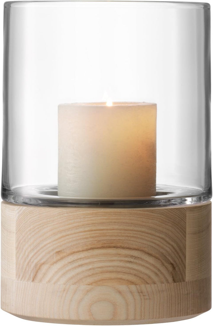 LSA Lotta Windlicht & Unterteil Aus Esche H22.5cm Klar * 22,5 cm, 22,5 cm