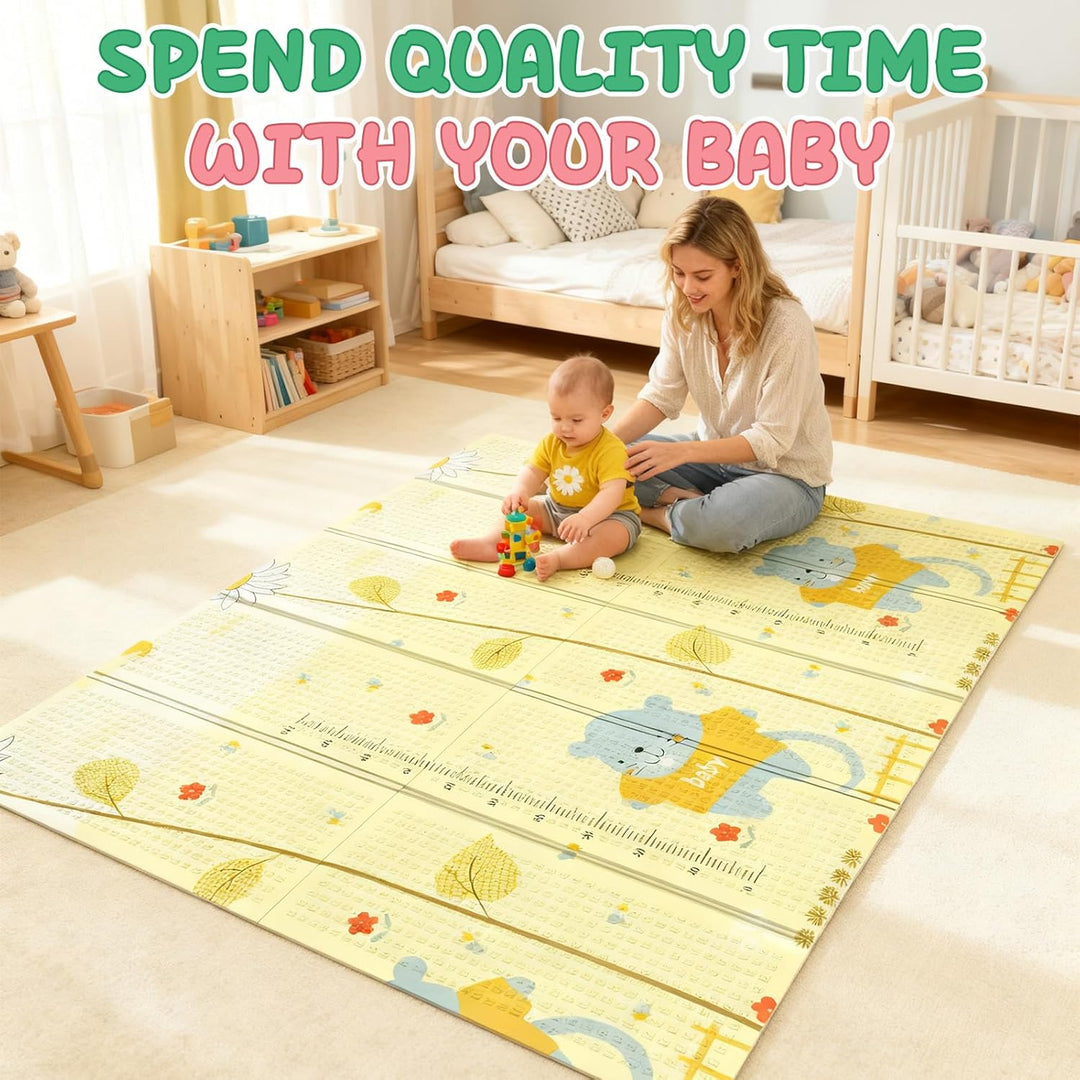 Soontrans Krabbelmatte Baby, Spielmatte Baby Faltbar, 200x180x1cm, Play Mat for Babies Doppelseitige