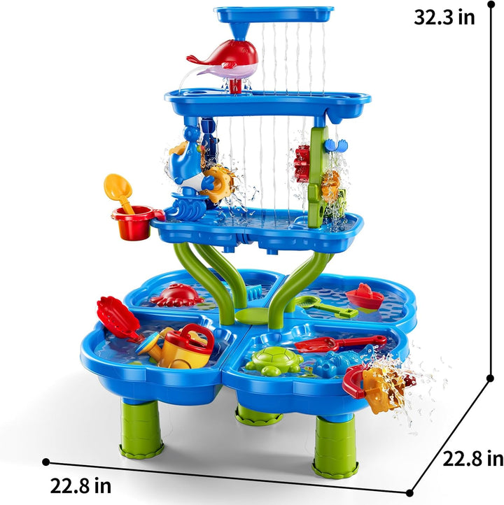 JUKUDAHU Wasserspieltisch für Kinder 3-8 Jahre, Wassertisch Wasserfallteich | Sommerliche Outdoor St