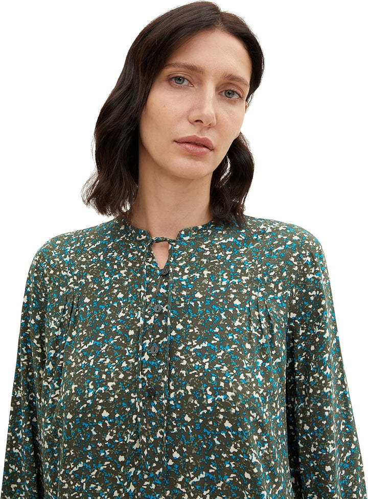 TOM TAILOR Damen 1034825 Bluse mit Bindedetail (1er Pack) 40 30665 - Abstract Minimal Design, 40 306
