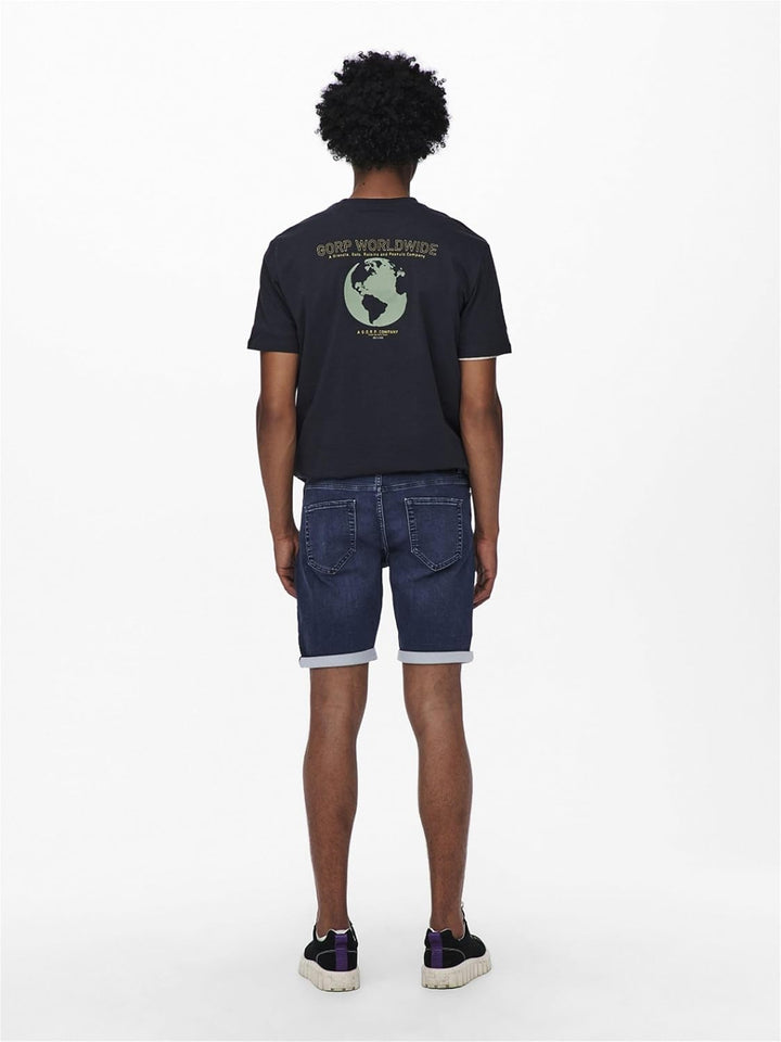 ONLY & SONS Herren Jeans-Shorts L Blue Denim, L Blue Denim