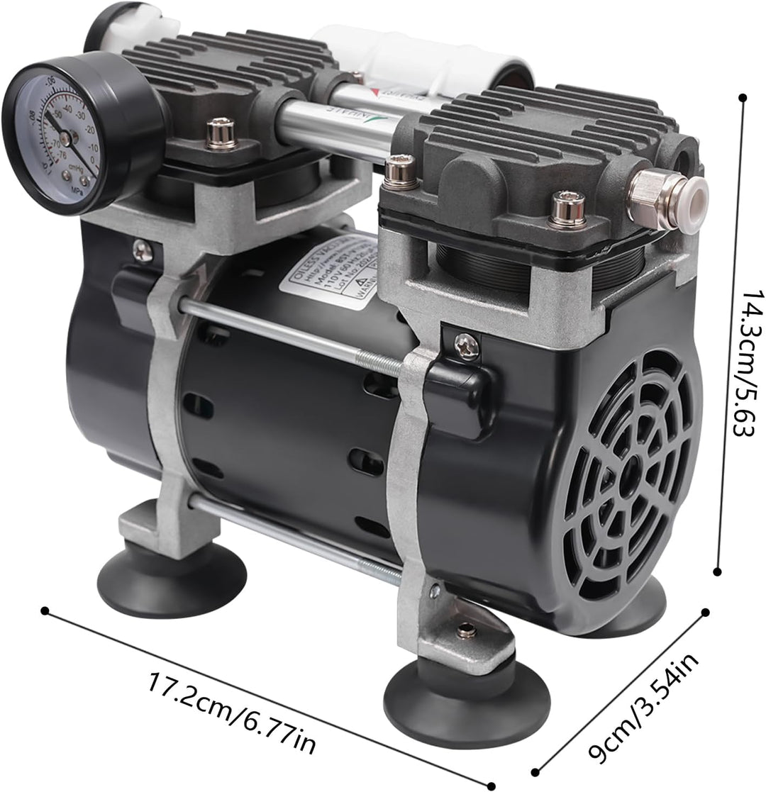VonVVer Airbrush Kompressor - Vakuumpumpe 48dB Airbrushkompressor 2 Zylinder ölfrei Druckluft Kompre