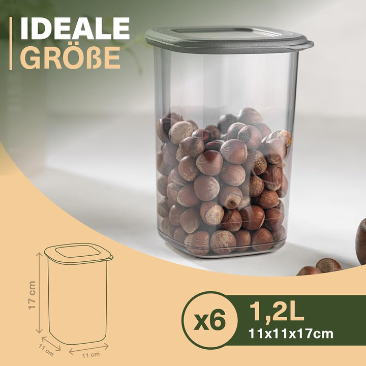 Viwares Vorratsdosen mit Deckel Luftdicht | 6er Vorratsbehälter Set | BPA-FREI | Zur Müsli Mehl und