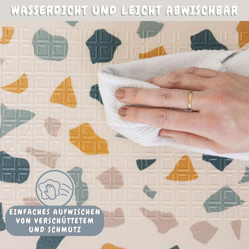 Bubba Bear Babymatte Kindermatte Baby Spielmatte 180x200x1cm, Wendefähige und ungiftige Dicke Faltba