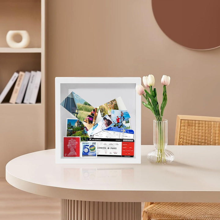 Reise Abenteuer Archivbox für Erinnerungen, 29*29cm Reise Konzert Ticket Schattenbox mit Schlitz, Re