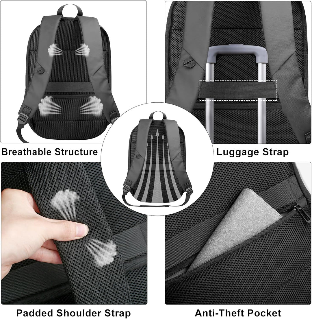 Rucksack Herren Wasserdicht Laptop Rucksack 17 zoll Business Rucksack Gross mit USB-Anschluss Backpa