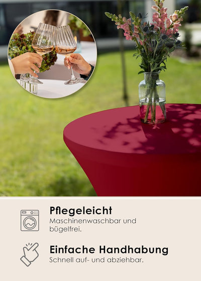 Gräfenstayn 2er-Set Stretch Stehtischhusse Diana mit Öko-Tex Siegel, Verstärkung im Fussbereich, in