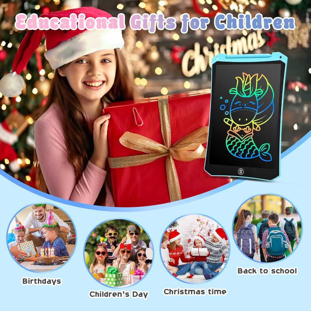 BlueSwan LCD Schreibtafel Kinder, 10 Zoll Maltafel Zaubertafel, Augenschutz Zeichenbrett Kinder Reis