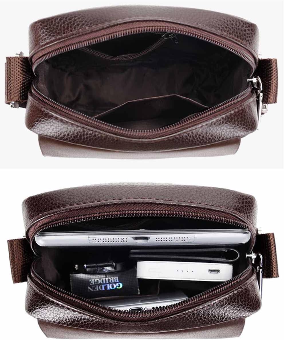 Ledertasche Herren, Männer Umhängetasche Schultertasche, Herren Tasche Leder für Tablet, Unitasche B